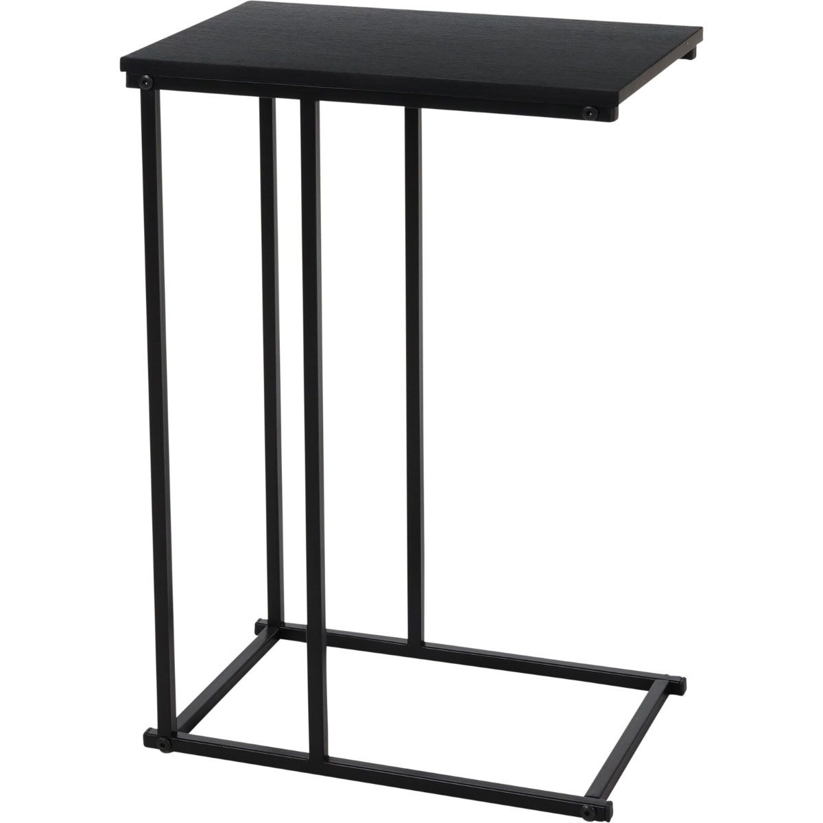 Trends4You Bijzettafel - Banktafeltje - Zwart - Metaal En Hout - 40X26Xh58Cm