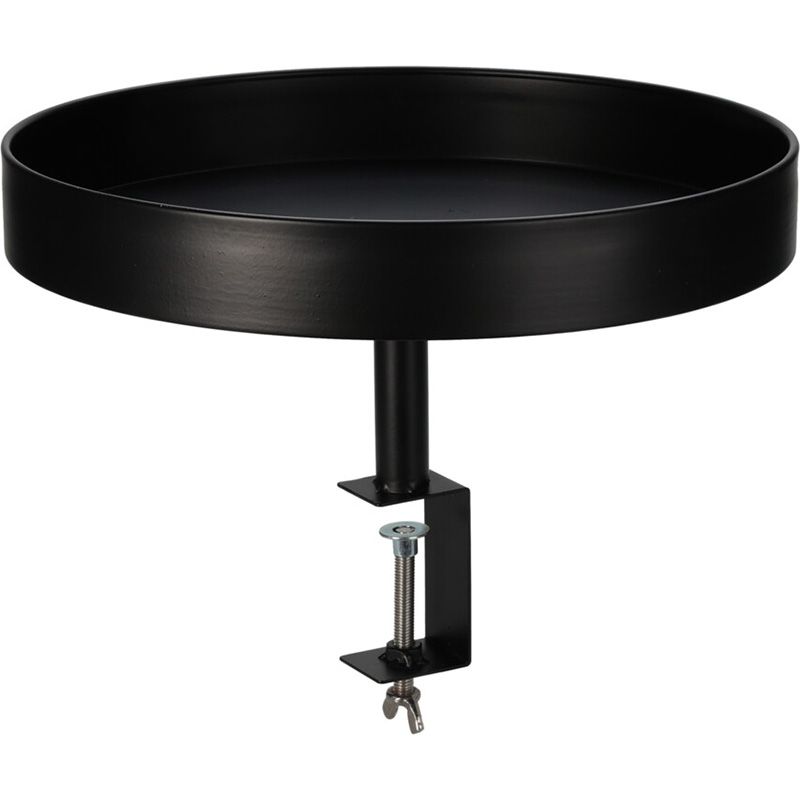 Dienbladtafel Met Klem - Metaal - Ø36 Cm - Zwart