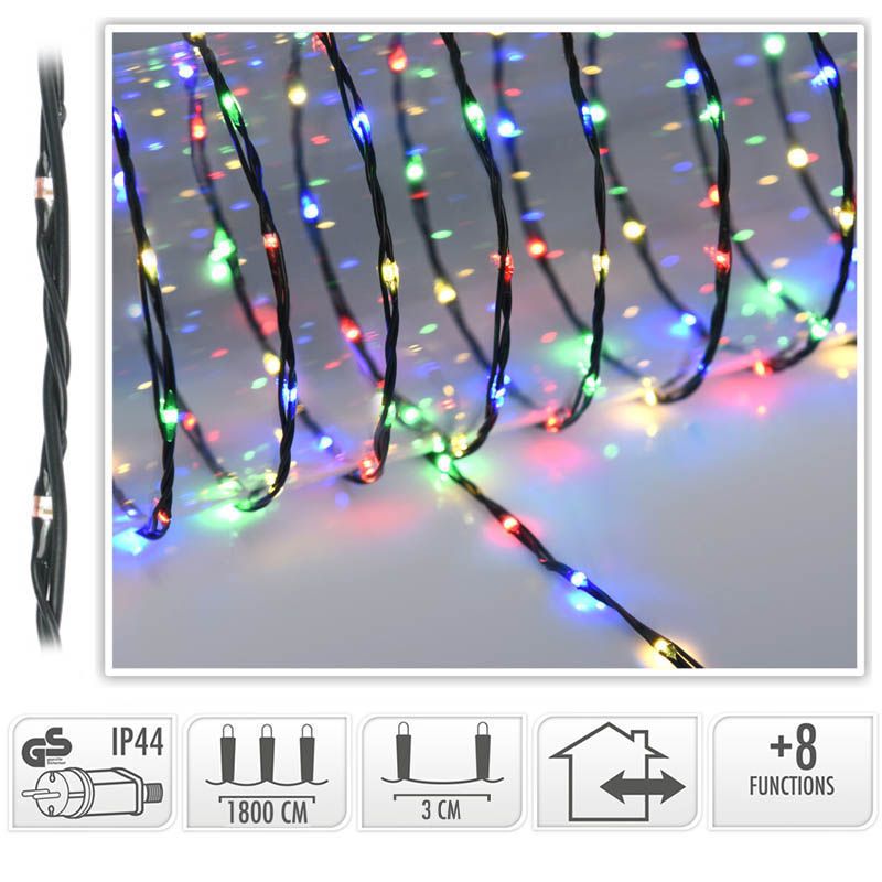 Led Verlichting 600 Led - 18 Meter - Multicolor - Voor Binnen En Buiten - 8 Lichtfuncties - Soft Wire