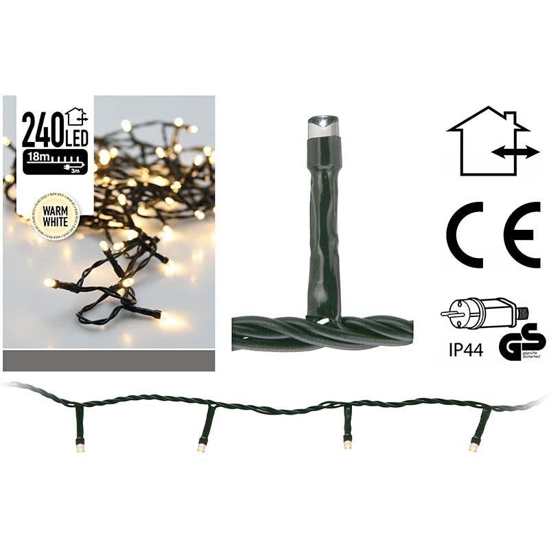 Led-Verlichting 240 Led's 18 Meter Warm Wit